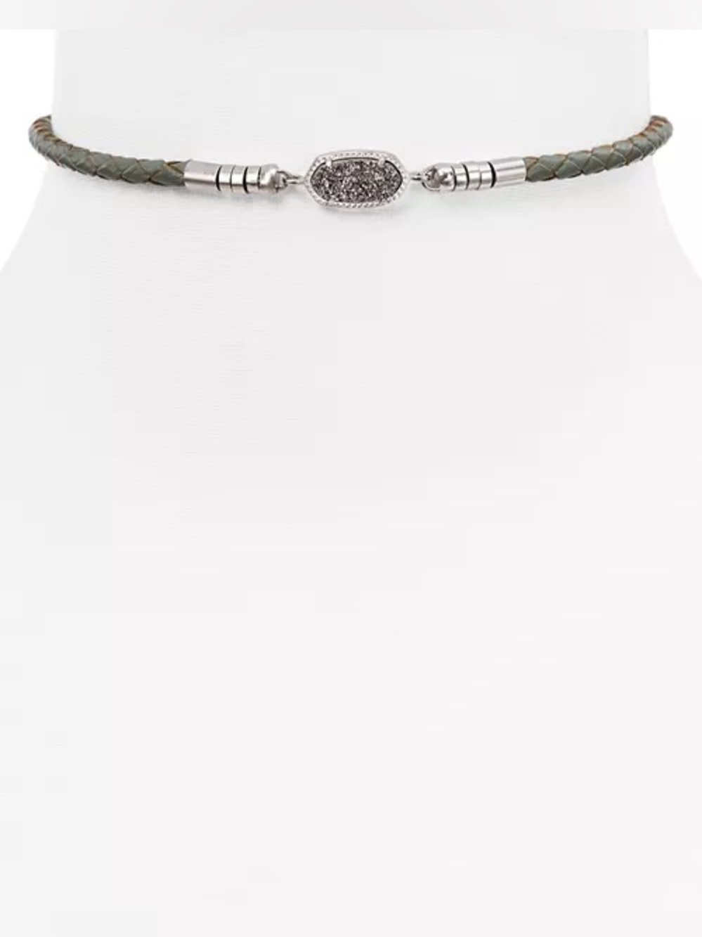 EUC Kendra Scott Drusy Leather Choker Necklace Short